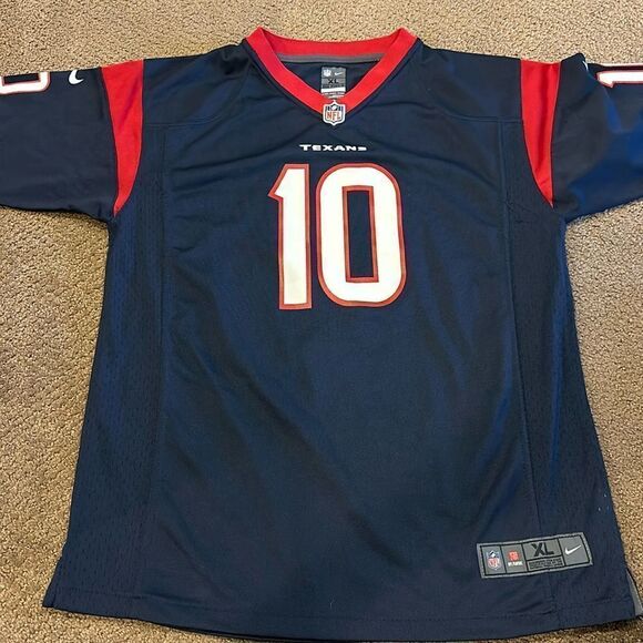 Nike Boys NFL Navy Blue Houston Texans Hopkins #10 Jersey - Size XL - Picture 1 of 7